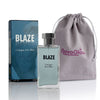 NovoGlow Blaze Eau de Parfum Cologne for Men With Luxurious Suede Pouch - Marine Breeze, Sandalwood And Sensual Musk Wood Notes- 100ml - 3.4 oz - Great Gift For Men