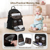 VENATIN Diaper Bag Multifunction Travel Backpack for Mom and Dad Maternity Baby Changing Bag Large Capacity Waterproof with Stroller Strap, Black