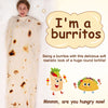 mermaker Burritos Tortilla Throw Blanket 2.0 Double Sided 71 inches for Adult and Kids, Giant Funny Realistic Food Blankets, 285 GSM Novelty Soft Flannel Taco Blanket (Yellow -Double Sided)