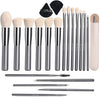 BS-MALL Makeup Brushes Gray 21 Pcs Makeup Tools Set Synthetic Bristles, Professional Makeup Brush Set White