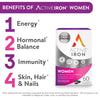 Active Iron for Women, Non-Constipating, 30 Active Iron High Potency Capsules with 30 Multivitamin Tablets, Helps Strengthen Your Immune System, 2 Pack