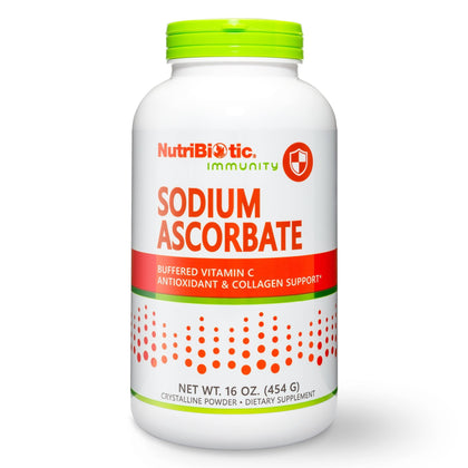 NutriBiotic - Sodium Ascorbate Buffered Vitamin C Powder, 16 oz | Vegan, Non-Acidic & Easier on Digestion Than Ascorbic Acid | Essential Immune Support & Antioxidant Supplement |Gluten & GMO Free