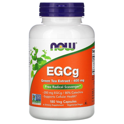 NOW Supplements, EGCg Green Tea Extract ,Dietary,400 mg, Free Radical Scavenger*, 180 Veg Capsules