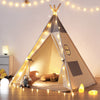 Teepee Tent for Kids with Light & Mat,besrey Kids Tents Indoor Play Tent Playhouse, Toddler Teepee 100% Cotton, tee Pee Tents for Kids Indoor, Kids Teepee,Children Room Tent