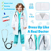 GIFTINBOX Doctor Costume for Kids Doctor Lab Coat for Kids Real Stethoscope, Halloween Doctor Lab Costumes for Kids age 3-12