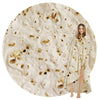 SeaRoomy Burritos Tortilla Blanket, Tortilla Wrap Blanket, Novelty Funny Tortilla Round Blanket Giant Tortilla Round Soft Blanket(Light Yellow, 47 inches)