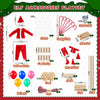 BEIREG Elf Clothes and Accessories - 42pcs Christmas Elf Clothes Accessories Set Include Clothes Balloons Ladder Swing and Mini Props Christmas DIY Craft Gift for Kids