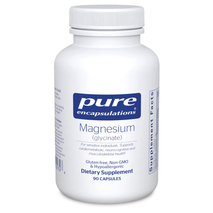 pure encapsulations magnesium (glycinate) - supplement to support stress relief, sleep, heart health, nerves, muscles, and metabolism - with magnesium glycinate - 90 capsules (expiry 3/31/2027)