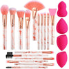 DUAIU Makeup Brushes 16PCS Marble Handle Professional Makeup Brushes Set with 4PCs Makeup Sponge Blenders and 1 Brush Cleaner Foundation Brushes Eyeshadow Brush Lip Brush Set Make Up Tool