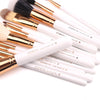 Z'OREYA Travel Makeup Brush Set White 12pcs Makeup Brushes Premium Synthetic Hair Professional Foundation Powder Contour Blush Cosmetic Eye Brush Sets With Holder