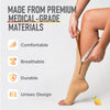 Lemon Hero Medical Compression Socks - Open Toe 15-20 mmHg Zipper Compression Stockings for Men and Women - Lightweight compression socks for Pregnant Women & Nurses - Large, Beige [1 Pair]