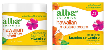 Alba Botanica Hawaiian Moisture Cream, Soothing Jasmine & Vitamin E 3 oz (Pack of 2)