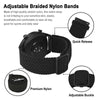 BISONSTRAP Nylon Watch Bands 16mm, Adjustable Braided Loop Straps for Men and Women,Black with Black Buckle