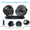 TriPole Car Fan 12V / 24V Portable Auto Cooling Fan Dual Head Rotatable Vehicle Fan 3 Speeds Strong Wind Air Circulation Fan for Car Dashboard Electric Fan for Truck SUV Sedan RV Van Boat Golf Cart