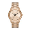 Michael Kors Men's Slim Runway Three-Hand Beige Gold-Tone Stainless Steel Bracelet Watch (Model: MK9122)