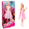 Barbie The Movie Doll, Margot Robbie as Barbie, Collectible Doll Wearing Pink and White Gingham Dress with Daisy Chain Necklace for 6 years and up