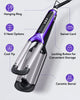 Wavytalk Hair Waver 3 Barrel Deep Hair Crimper Beachy Waves Curling Iron Ceramic Curling Wand Adjustable Heat Range for All Hair Types Dual Voltage for Travel, Purple 120v