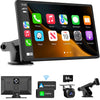 Laviay Wireless Carplay Touchscreen with 4K Dash Cam, Portable 9'' Apple Carplay & Android Auto Car Stereo, Car Play Car Audio Receivers with 1080p Backup Camera, GPS Navigation, Bluetooth