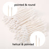 Pangda Cotton Swabs Cotton Tipped Applicator Double Tipped with Cardboard Handles, 400 Pieces (Pointed and Spiral Tip, Pointed and Round Tip)