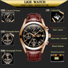 LIGE Men Watches Waterproof Casual Business Chronograph Watches Multifunction Date Calendar Leather Watches for Men, 1-Black Brown, M, Fashion