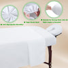 3 Piece Massage Table Sheets Set 2 Sets Microfiber Massage Bed Cover Soft Waterproof and Oil Proof Reusable for SPA Beauty Tattoos Includes Table Cover,Fitted Sheet and Face Rest Cover (White)