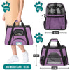 PetAmi Airline Approved Pet Carrier for Cat, Soft Sided Dog Carrier for Small Dog, Cat Travel Supply Accessories Indoor Cat, Ventilated Pet Carrying Bag Medium Large Kitten Puppy, Small Heather Purple