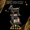 Flexzion The Goat Trophy - G.O.A.T Greatest of All Time Funny Trophy for Adults, Laser Engraved Award with Goat Statue, Unique Recognition Gift Plaque for Your Employee, Teacher, Boss, Friend, & More