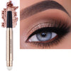 SAUBZEAN Rose Gold Eyeshadow Stick Makeup, Highlighter Matte Cream Eye Shadow Pencil, Waterproof Hypoallergenic Long Lasting Crayon, Glitter Primer Palette Shimmer Eyeliner Pen wiht Soft Brush