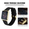 WOCCI 14mm Silicone Watch Band with Gold Buckle, Soft Rubber Replacement Straps with Quick Release (Black)