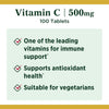 Nature's Bounty Vitamin C, Vitamin Supplement, Supports Immune Health, 500mg, 100 Tablets