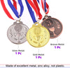 Swpeet 3PCS Award Metal Kids Winner Medals, Gold Silver and Bronze Medals with Trophy Pattern 1st 2nd 3rd Prizes for Sports, Competitions, Party