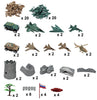 88 Piece Army Man Playset with Vehicles Jets Watch Tower and Playmat