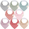 8-Pack Organic Baby Bandana Drool Bibs for Girls - Baby Bibs for Baby Girls, Baby Boys, Soft Cotton Bandana Bibs, Baby Drool Bib, Teething Bibs for Infant, Toddler (Muted Pastel)