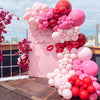 Winrayk 150Pcs Valentine's Day Balloon Garland Arch Kit Pink Red Rose Red Balloons 18