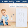 6-Pack Self Closing Outlet Covers - White, Easy to Install Baby Proof Outlet Covers with 12 Clear Outlet Plug Covers for Child Electrical Safety - Baby Proofing Electrical Outlets Made Easy by Wittle