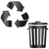 Recycle and Trash Sticker Logo Style Symbol to Organize Trash cans or Garbage containers and Bins - Contour Cut Decal Sticker (XSmall, Metallic Black)