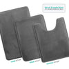 Clara Clark 3 Piece Bathroom Rugs Bath Mat Set, Velvet Memory Foam Bath Mats for Bathroom - Non-Slip, PVC Backing Bath Rugs, Washable Bathroom Rug Mats - Dries Quickly, Soft Grey Bathroom Rug Set