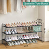 AOODA Long 3 Tier Shoe Rack for Closet Entryway, Stackable Wide Shoe Storage Organizer Holds 24 Pairs Shoe Rack Shelf for Bedroom, Floor, Garage, Dorm (Black)