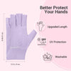 AIRSEE UV Gloves for Nail Lamp,Professional UPF50+ UV Protection Gloves for Manicures Nail Art,Fingerless Gloves That Shield Skin from The Sun and Nail Lamp (Purple)