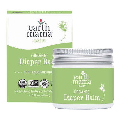 Earth Mama Organic Diaper Balm Multipurpose Baby Ointment | EWG Verified, Petroleum & Fragrance Free with Calendula for Sensitive Skin, 2-Fluid Ounce