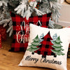 GEEORY Merry Christmas Pillow Covers 18 x 18 Inch Set of 4, Xmas Trees Buffalo Plaid Believe Truck Throw Pillowcases Farmhouse Decorative Cushion Cases for Home Sofa Decoration G421-18