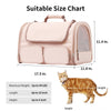 FUKUMARU Cat Carrier, 4 Mesh Windows Small Dog Carrier, 4 Storage Pockets Cat Travel Bag, Under 44 lb Airline Approved Pet Carrier, Rollable Cover for Nervous Cats, Pink