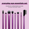 Real Techniques Everyday Eye Essentials Makeup Brush Kit, Eye Makeup Brushes for Eye Liner, Eyeshadow, Brows, & Lashes, Natural Makeup, Synthetic Bristles, Cruelty-Free & Vegan, 8 Piece Set