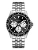 GUESS Stainless Steel + Black Bracelet Watch with Day, Date + 24 Hour Military/Int'l Time. Color: Silver-Tone (Model: U1107G1)
