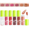 6 Colors Lip Oil Lip Glaze, Fat Oil Lip Gloss, Big Brush Head Hydrating Lip Glow Oil, Shiny Transparent Tinted Plumping Lip Oil, Long Lasting Nourishing Non-sticky Fresh Clear Smooth Lip Care (SET A)