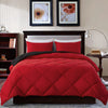 Decroom Lightweight Full Comforter Set with 2 Pillow Sham - 3 Pieces Set - Quilted Down Alternative Comforter/Duvet Insert for All Season - Red/Black - Full Size