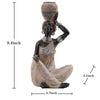 Leekung African Statue for Home Decoration,African Statues and Sculptures Table top Bookshelf Decor,African Lady Figurines Home Decor Antique Woodstone Color