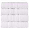 Qute Home 4-Piece Hand Towels Set, 100% Turkish Cotton Premium Quality Towels for Bathroom, Quick Dry Soft and Absorbent Turkish Towel, Set Includes 4 Hand Towels (White)