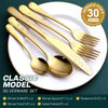 Gold Silverware Set, OGORI 30-Piece Gold Forged Stainless Steel Flatware Set, Service of 6