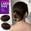 Donut Hair Bun Maker 7 Pieces, Teenitor Ring Style Bun Maker Set with (1 extra-large, 2 large, 2 medium and 2 small), 5 pieces Hair Elastic Bands, 20 pieces Hair Pins, Dark Brown